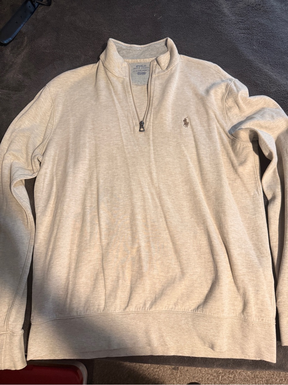 Polo by Ralph Lauren Men’s Cream Quarter-Zip Pullover